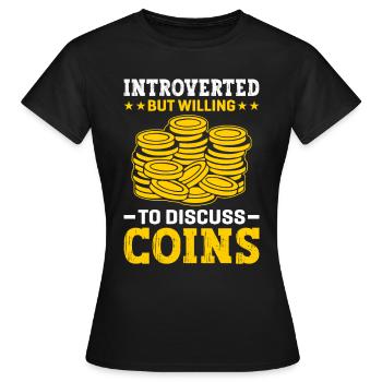 Pièces de collection Collecter des pièces d’or - T-shirt Femme - noir - Devant - AI Model Female 172 dark (172cm)