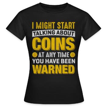 Pièces de collection Pièces d’argent Pièces d’or - T-shirt Femme - noir - Devant - AI Model Female 172 dark (172cm)