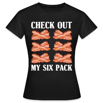 Bacon Sixpack Bacon Belly Meat Enjoyment - Women's T-Shirt - black - Front - AI Model Female 172 dark (172cm)
