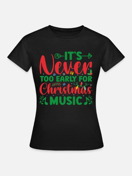 Weihnachtsmusik Weihnachtslieder Weihnachten - Frauen T-Shirt - Schwarz