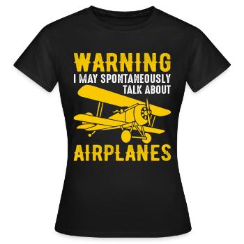 Planeur de pilote d’avion - T-shirt Femme - noir - Devant - AI Model Female 172 dark (172cm)