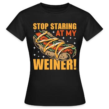 Hotdog Starr nicht auf mein Wiener Würstchen - Frauen T-Shirt - Schwarz - Vorne - AI Model Female 172 dark (172cm)