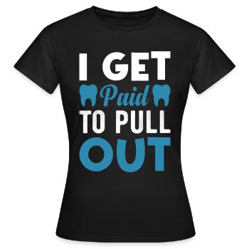 Dentiste Dentiste Dentiste Dents - T-shirt Femme - noir - Devant - AI Model Female 172 dark (172cm)