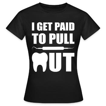 Dentiste Dentiste Dentiste Dents - T-shirt Femme - noir - Devant - AI Model Female 172 dark (172cm)