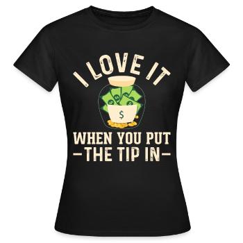 Trinkgeld Trinkgeldglas Tip Kellner Service - Frauen T-Shirt - Schwarz - Vorne - AI Model Female 172 dark (172cm)