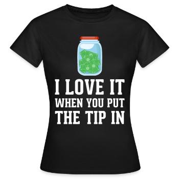 Trinkgeld Kellner Servicekraft Tip - Frauen T-Shirt - Schwarz - Vorne - AI Model Female 172 dark (172cm)