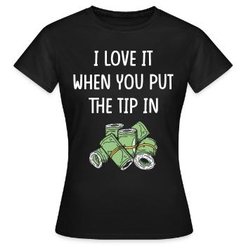 Trinkgeld Tip Kellner Service Kaffeekasse - Frauen T-Shirt - Schwarz - Vorne - AI Model Female 172 dark (172cm)