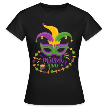 Mardi Gras Festival Karneval Fasching Verkleiden - Frauen T-Shirt - Schwarz - Vorne - AI Model Female 172 dark (172cm)