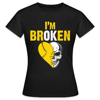 Je suis BrOKen Skull Heart Quad Biker - T-shirt Femme - noir - Devant - AI Model Female 172 dark (172cm)