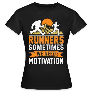 Bergläufer Joggen in den Bergen - Frauen T-Shirt - Schwarz - Vorne - AI Model Female 172 dark (172cm)