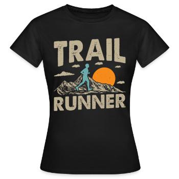 Bergläufer Joggen in den Bergen - Frauen T-Shirt - Schwarz - Vorne - AI Model Female 172 dark (172cm)