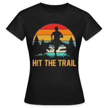 Mountain runner jogging in the mountains - Women's T-Shirt - black - Front - AI Model Female 172 dark (172cm)