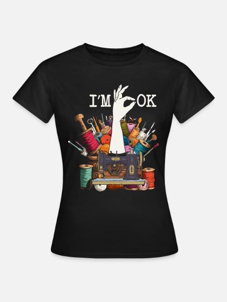 Sewing, sewing, sewing, quilting - Women's T-Shirt - black