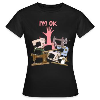 Funny Quilting Quilter, Channel Sewing Sewing Seamstress - Women's T-Shirt - black - Front - AI Model Female 172 dark (172cm)
