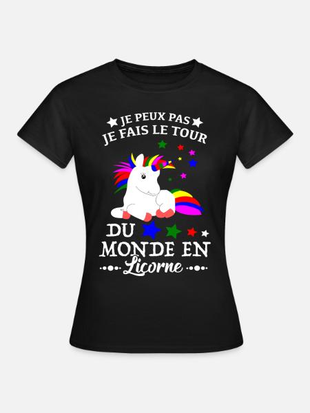 Unicorn Shirt - I go around the world Gift - Women's T-Shirt - black