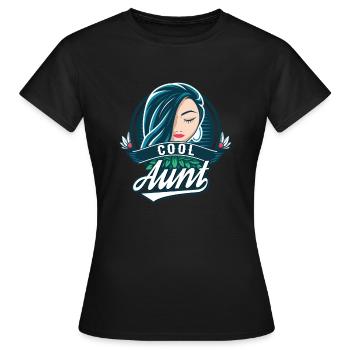 The cool aunt! - Women's T-Shirt - black - Front - AI Model Female 172 dark (172cm)