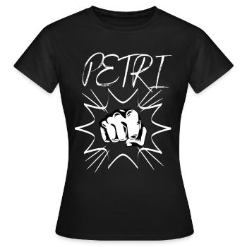Petri Angler Pêche Petri Heil Angler Fist Bump - T-shirt Femme - noir - Devant - AI Model Female 172 dark (172cm)