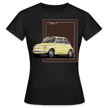 500 F gelb Shirt.png - Frauen T-Shirt - Schwarz - Vorne - AI Model Female 172 dark (172cm)