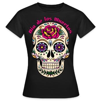 Dia de los Muertos dos - T-shirt Femme - noir - Devant - AI Model Female 172 dark (172cm)