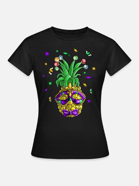 PineApple-Karneval - Frauen T-Shirt - Schwarz