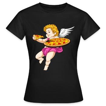 Cupid Pizza - Women's T-Shirt - black - Front - AI Model Female 172 dark (172cm)