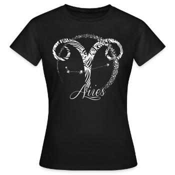 Widder - Sternzeichen - Horoskop - Frauen T-Shirt - Schwarz - Vorne - AI Model Female 172 dark (172cm)