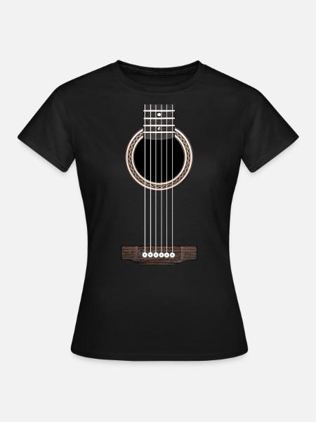 Akoestische gitaar, gitaar muziekconcert kopen - Vrouwen T-shirt - zwart