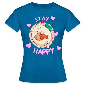 Cat Kitten Cats - Women's T-Shirt - antique blue sapphire heather - Front - AI Model Female 172 dark (172cm)