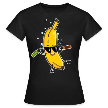Bière de la banane ivre ivrogne alcool fête Drôle - T-shirt Femme - noir - Devant - AI Model Female 172 dark (172cm)