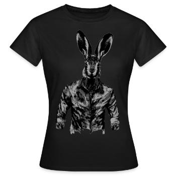 Lapin cool avec chemise. - T-shirt Femme - noir - Devant - AI Model Female 172 dark (172cm)