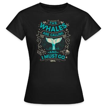 Drôle de baleine, mammifère marin d’observation des baleines - T-shirt Femme - noir - Devant - AI Model Female 172 dark (172cm)