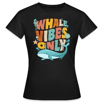 Drôle de baleine, mammifère marin d’observation des baleines - T-shirt Femme - noir - Devant - AI Model Female 172 dark (172cm)
