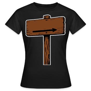 Panneau en bois Panneau indicateur flèche directionnelle - T-shirt Femme - noir - Devant - AI Model Female 172 dark (172cm)