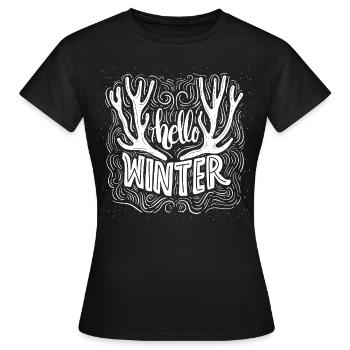 BONJOUR HIVER - T-shirt Femme - noir - Devant - AI Model Female 172 dark (172cm)