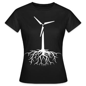 Windkraft - Frauen T-Shirt - Schwarz - Vorne - AI Model Female 172 dark (172cm)