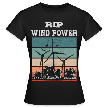 Windkraft RIP, Nein zu Windenergie - Frauen T-Shirt - Schwarz - Vorne - AI Model Female 172 dark (172cm)