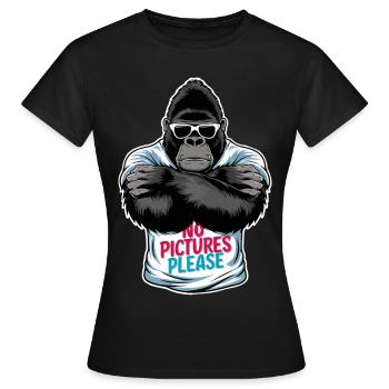 Pas de photos s’il vous plaît - T-shirt Femme - noir - Devant - AI Model Female 172 dark (172cm)