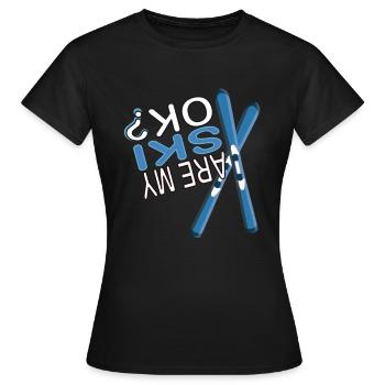 Skiing skiing skiing skiing skiing - Women's T-Shirt - black - Front - AI Model Female 172 dark (172cm)