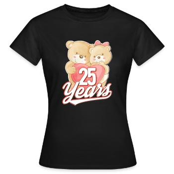 25 ans - mariage en argent - T-shirt Femme - noir - Devant - AI Model Female 172 dark (172cm)