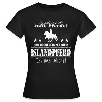 Islandpferd T-Shirt Isländer Islandpony - Frauen T-Shirt - Schwarz - Vorne - AI Model Female 172 dark (172cm)
