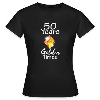 50 ans - L’âge d’or - T-shirt Femme - noir - Devant - AI Model Female 172 dark (172cm)