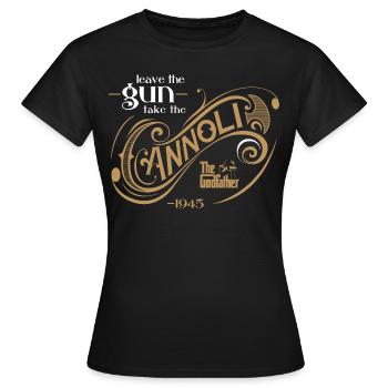 Le Parrain Film De Mafia Citation Cannoli - T-shirt Femme - noir - Devant - AI Model Female 172 dark (172cm)