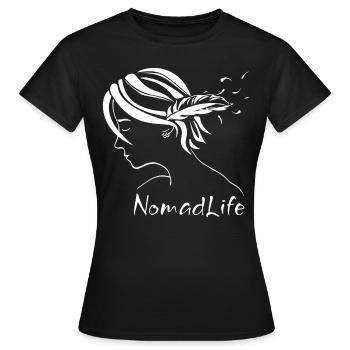 NOMADLIFE Fille - T-shirt Femme - noir - Devant - AI Model Female 172 dark (172cm)