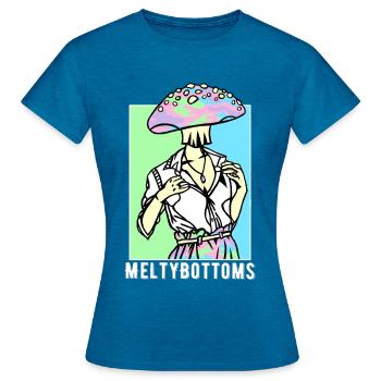 The Fungi Pirate - Women's T-Shirt - antique blue sapphire heather - Front - AI Model Female 172 dark (172cm)