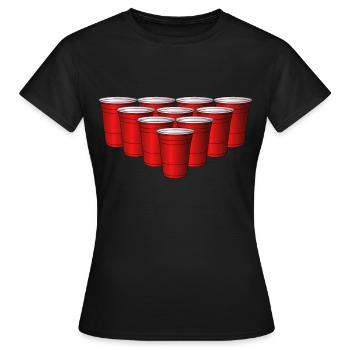 Beer pong 10 tasses - T-shirt Femme - noir - Devant - AI Model Female 172 dark (172cm)