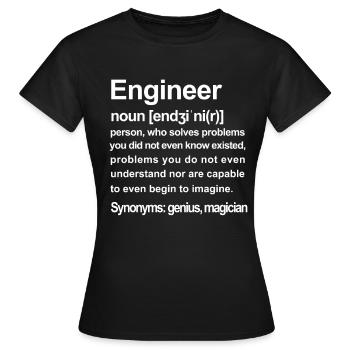 Description de l'ingénieur - ingénieur - T-shirt Femme - noir - Devant - AI Model Female 172 dark (172cm)
