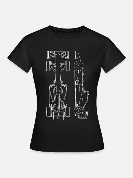 Plan de voiture de course - T-shirt Femme - noir