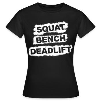 Squat Bench Deadlift Spray - T-shirt Femme - noir - Devant - AI Model Female 172 dark (172cm)