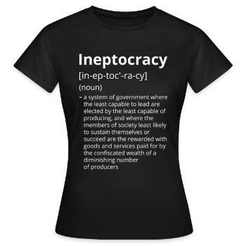 Ineptocracy Definition Description - T-shirt Femme - noir - Devant - AI Model Female 172 dark (172cm)