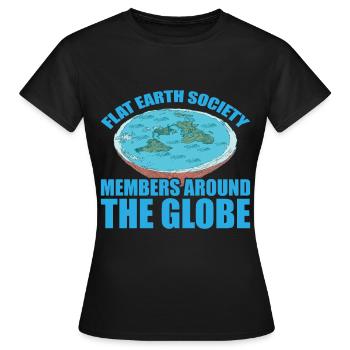 Flat Earth Society, membres du monde entier 15 - T-shirt Femme - noir - Devant - AI Model Female 172 dark (172cm)